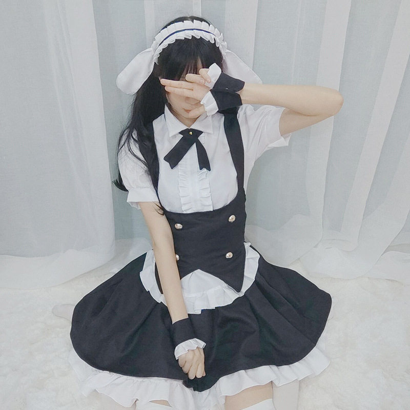 小兔子兔耳燕尾服黑白可爱显瘦连衣裙女仆装cos软妹洛丽塔,模玩/动漫/周边/娃圈三坑/桌游,Cosplay女装/cos女装,淘宝优惠券,粉丝福利购,淘宝优惠卷