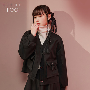 爱居兔春季新款大口袋甜酷时尚减龄短外套夹克