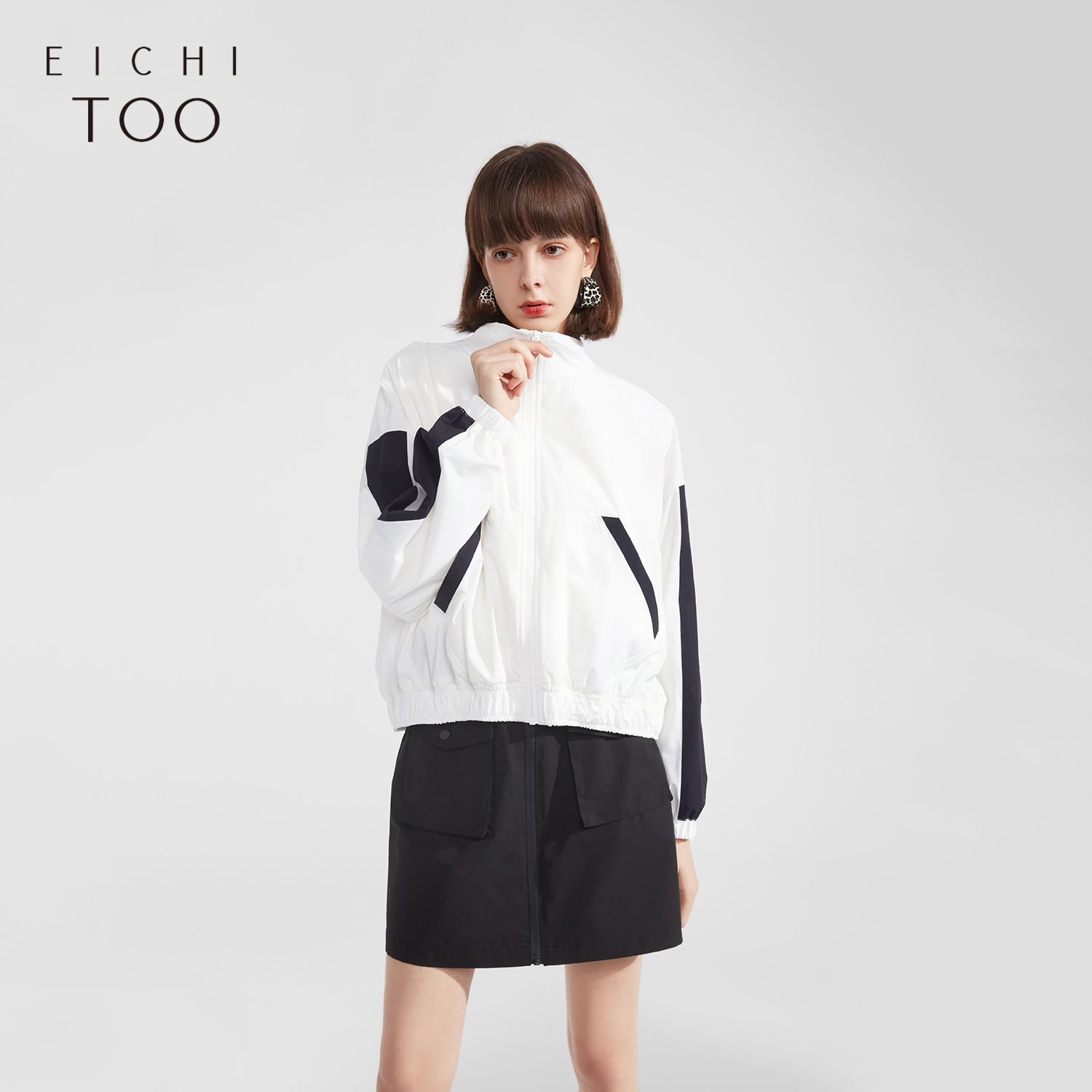 爱居兔夹克春街头风时尚拉链