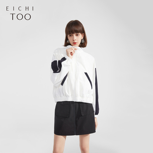 爱居兔春街头时尚拉链可立领宽松夹克女外套