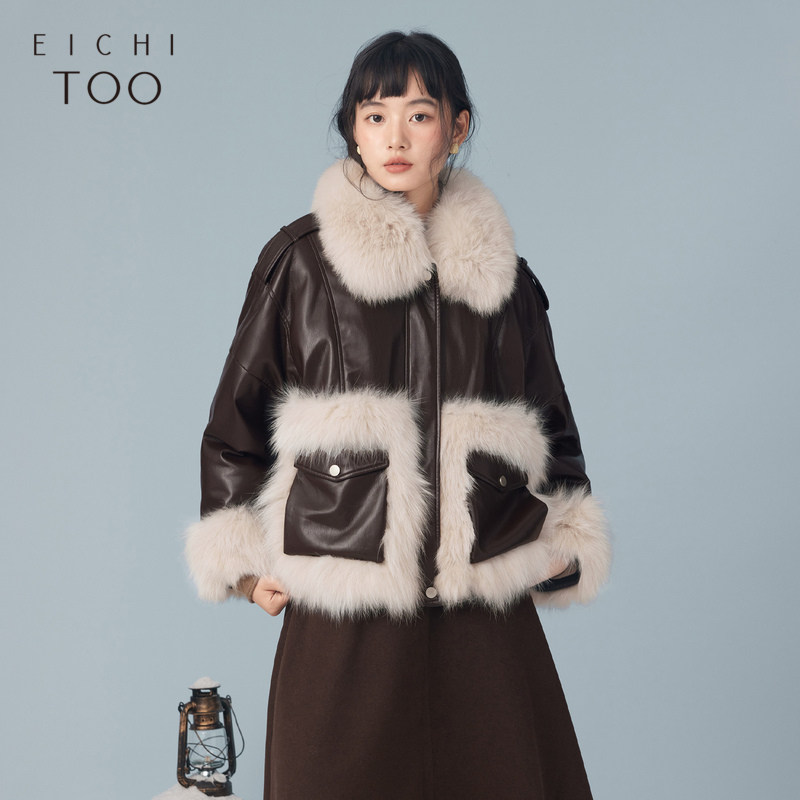 爱居兔冬季新款高级感狐狸毛氛围感皮草外套