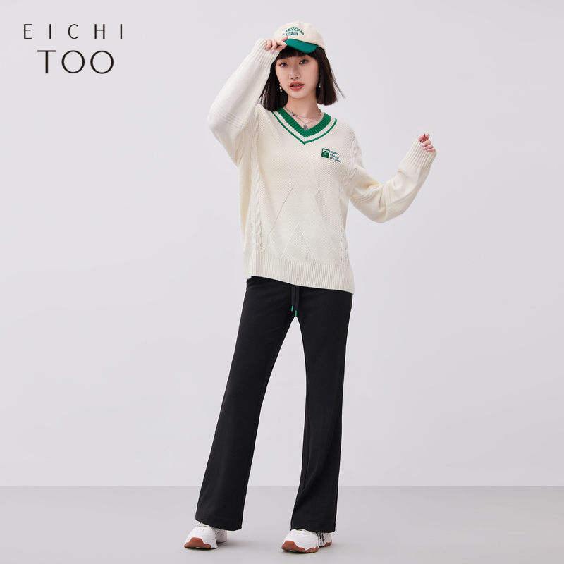 爱居兔春季新品小个子垂感宽松显瘦直筒休闲裤