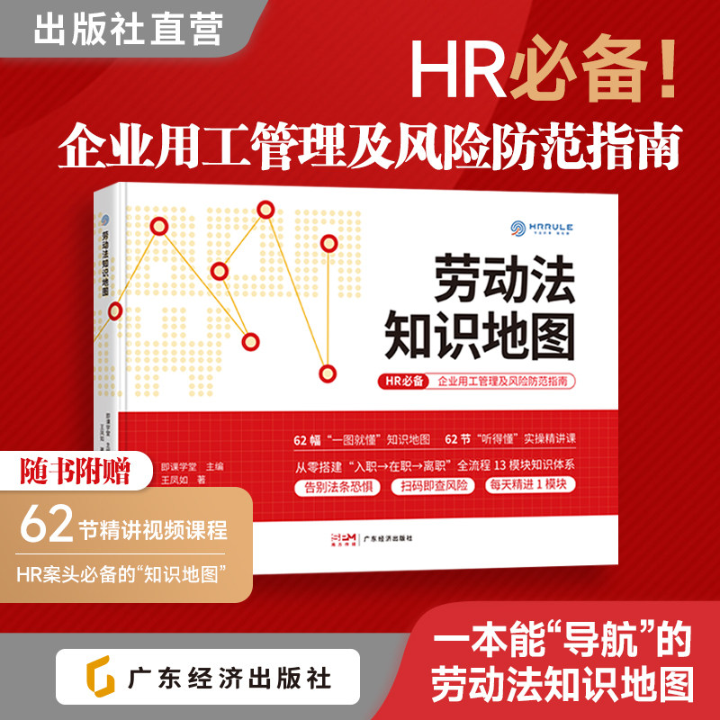 劳动法知识地图 人力资源HR必备查阅手册  劳动法合规 用工风险 思维导图 劳动争议 入职 离职 企业管理 62张思维导图搭配62个视频