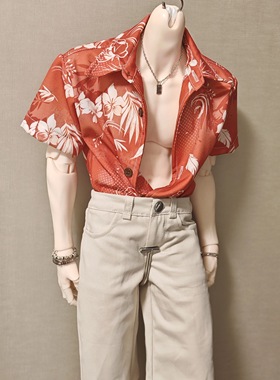 BJD75叔沙滩衬衫 恋与深空同款印花 id75叔uf壮叔 yc77 dk75