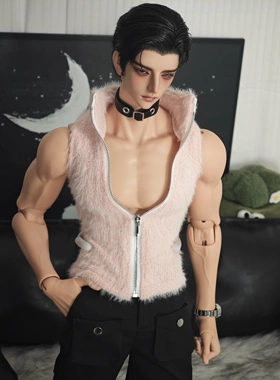 多色可选BJD娃衣75叔77叔毛绒绒弹力拉链高领拉链开衫 壮瘦通穿