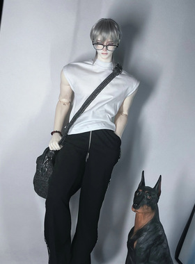 BJD75叔坎肩背心 黑色卫裤 休闲娃衣 id75 yc77 dk75普叔壮叔通穿