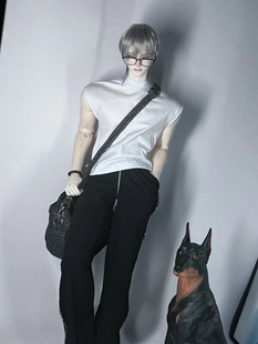 BJD75叔坎肩背心 黑色卫裤 休闲娃衣 id75 yc77 dk75普叔壮叔通穿