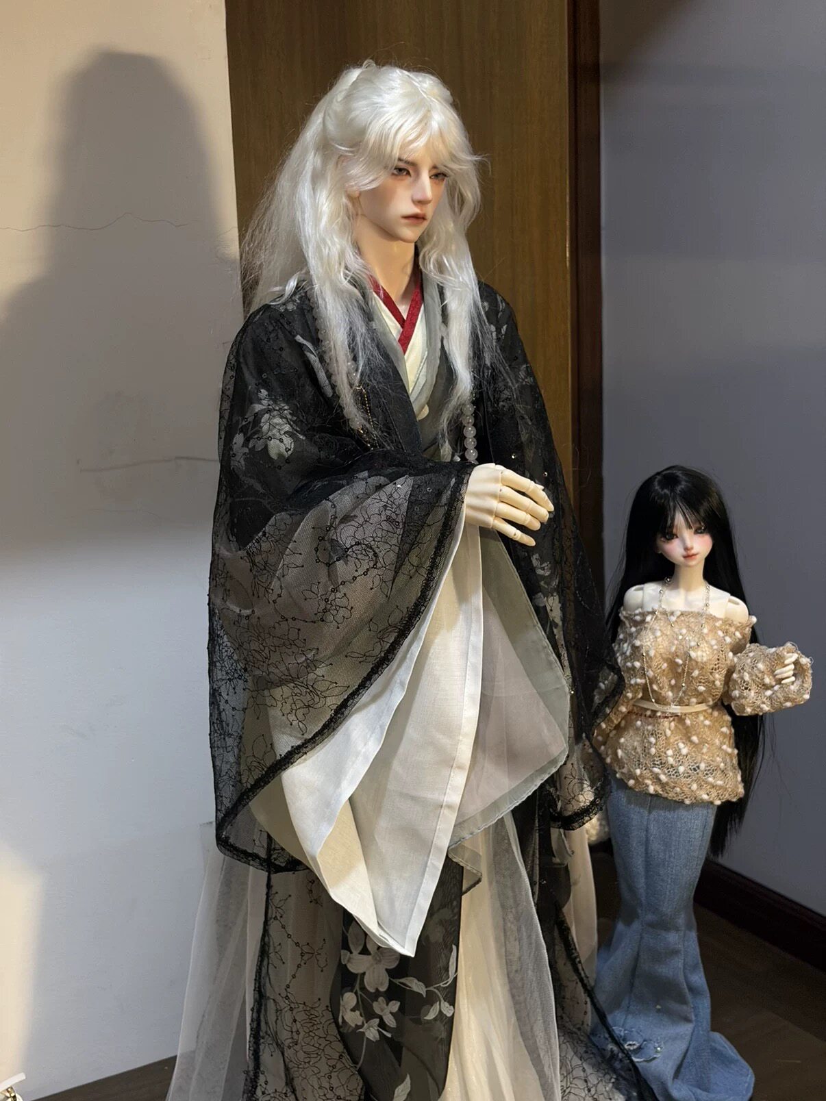Bjd75叔娃衣大袖衫蕾丝75叔77叔古风穿搭大袖衫壮瘦通穿图片
