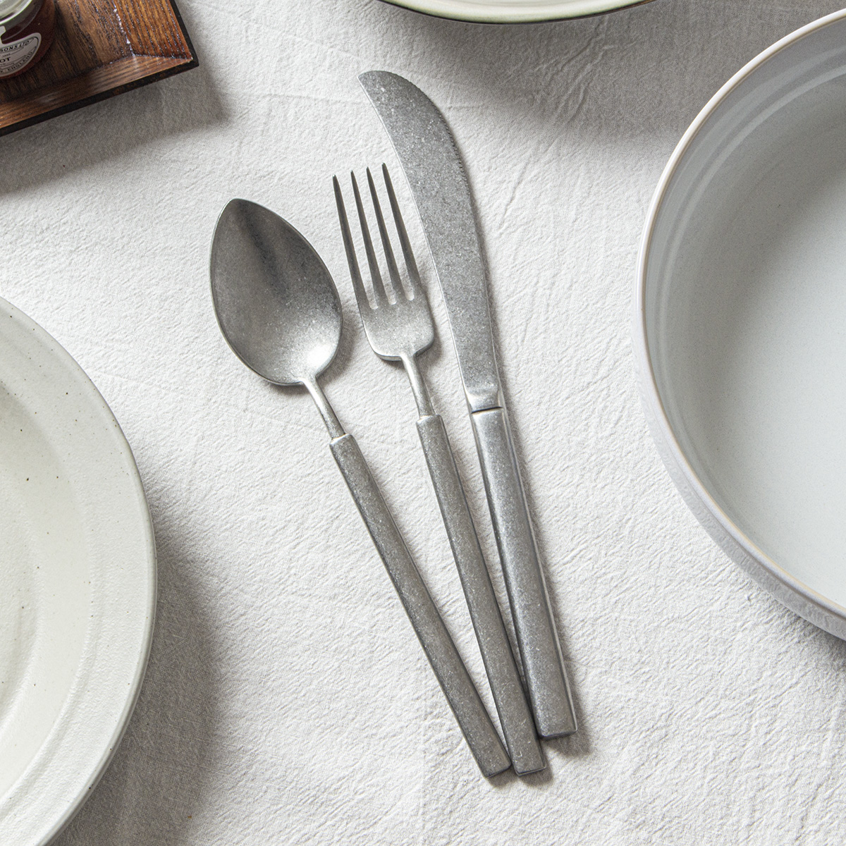 银色哑光复古做旧刀叉勺