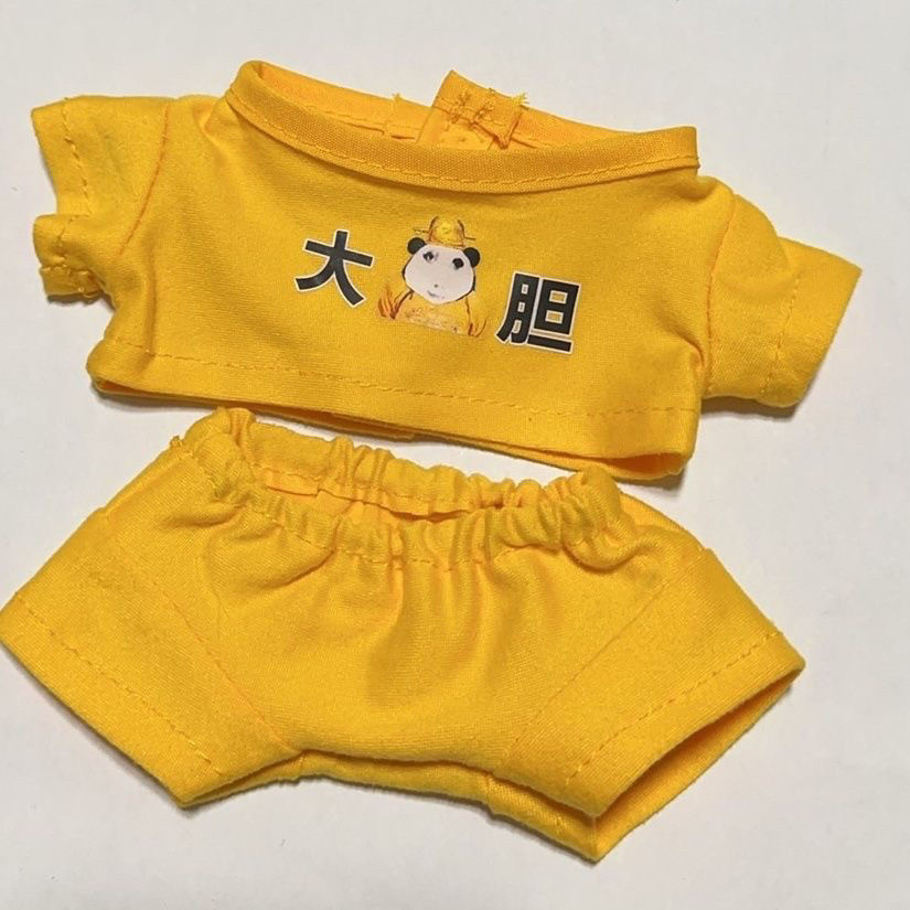 棉花娃娃40cm20cm10cm娃衣纯棉拼色连身生日服可爱萌娃衣现货图片