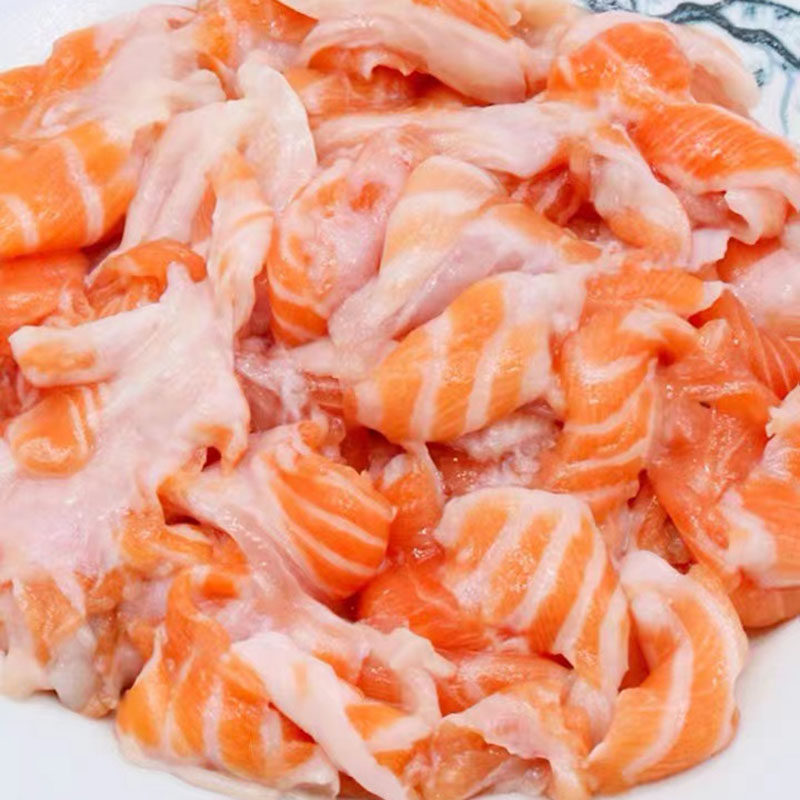 新鲜三文鱼鱼腩肉碎肉无骨无刺肉边角料宠物口粮狗粮猫粮500g特价