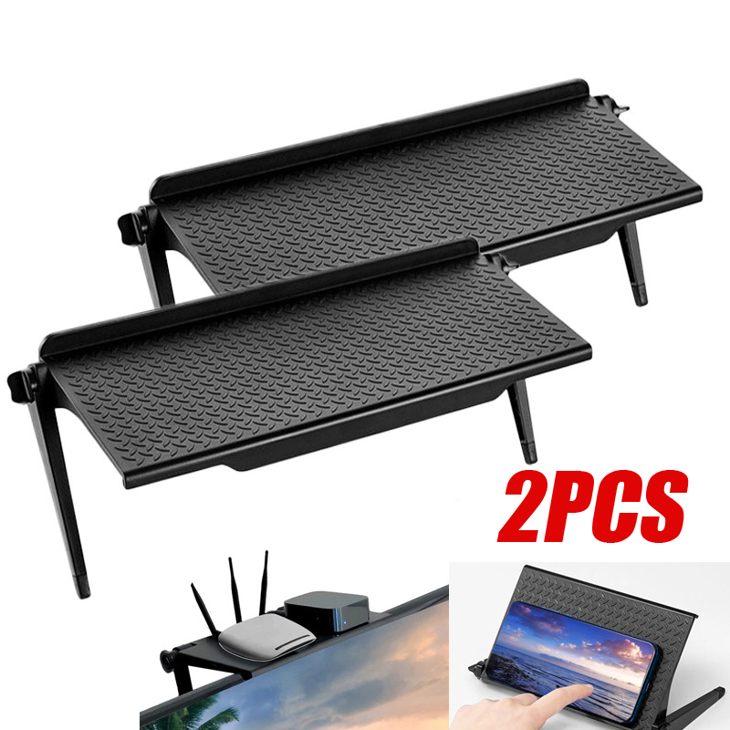 2PCS Screen Top Storage Shelf Holder Rack TV Monitor Organiz