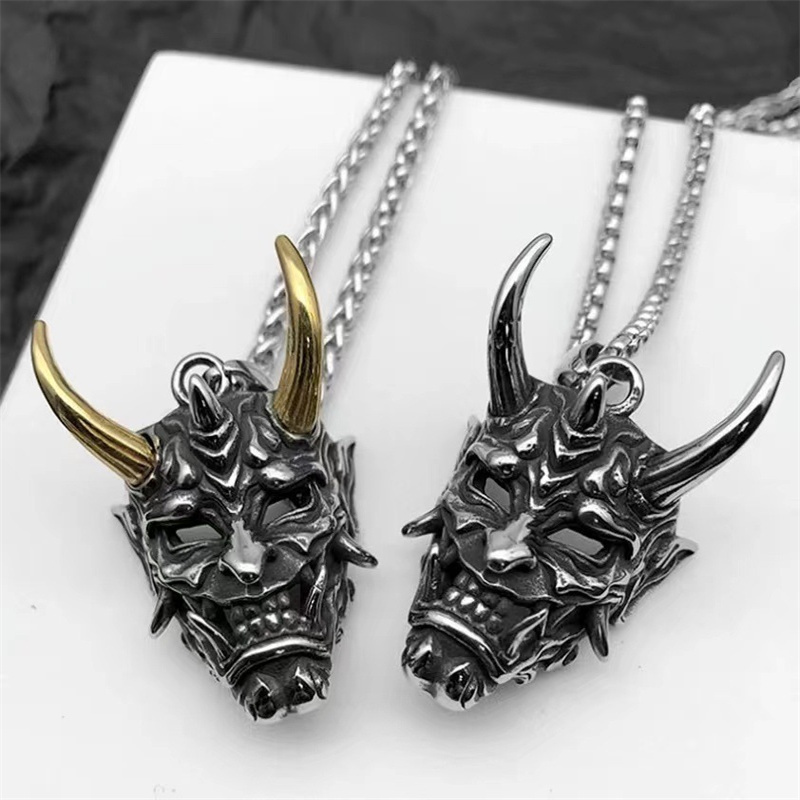 Exquisite Gothic Ghost Mask Pendant Necklace Men's Classic R