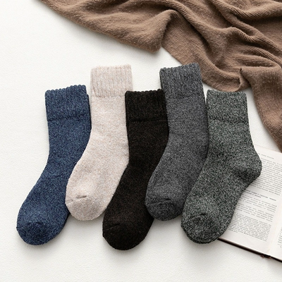5 Pairs Winter Warm Thicken Thermal Soft Casual Solid Color