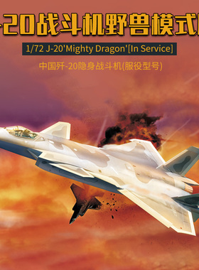 梦模型中国J-20战斗机正式服役型版 手工拼装军事飞机模型720010
