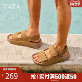 鞋 TATA他她复古厚底凉鞋 子AAD01BL5 凉拖鞋 新款 男鞋 休闲运动沙滩鞋