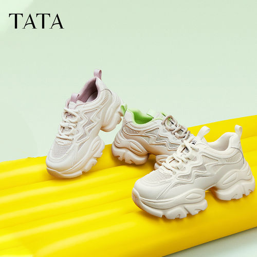 Tata他她厚底透气老爹鞋女鞋轻便增高运动鞋百搭新款鞋子WOG16BM5