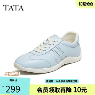 TATA他她女鞋2026光面皮质德训鞋阿甘鞋女休闲通勤运动鞋Y4B01AQ6