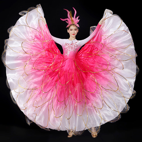 开场舞大摆裙女氨纶演出服装新款