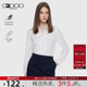 休闲衬衫 G2000女装 2023秋冬肌理感飘带V领淑女长袖