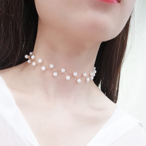 人造珍珠锁骨链