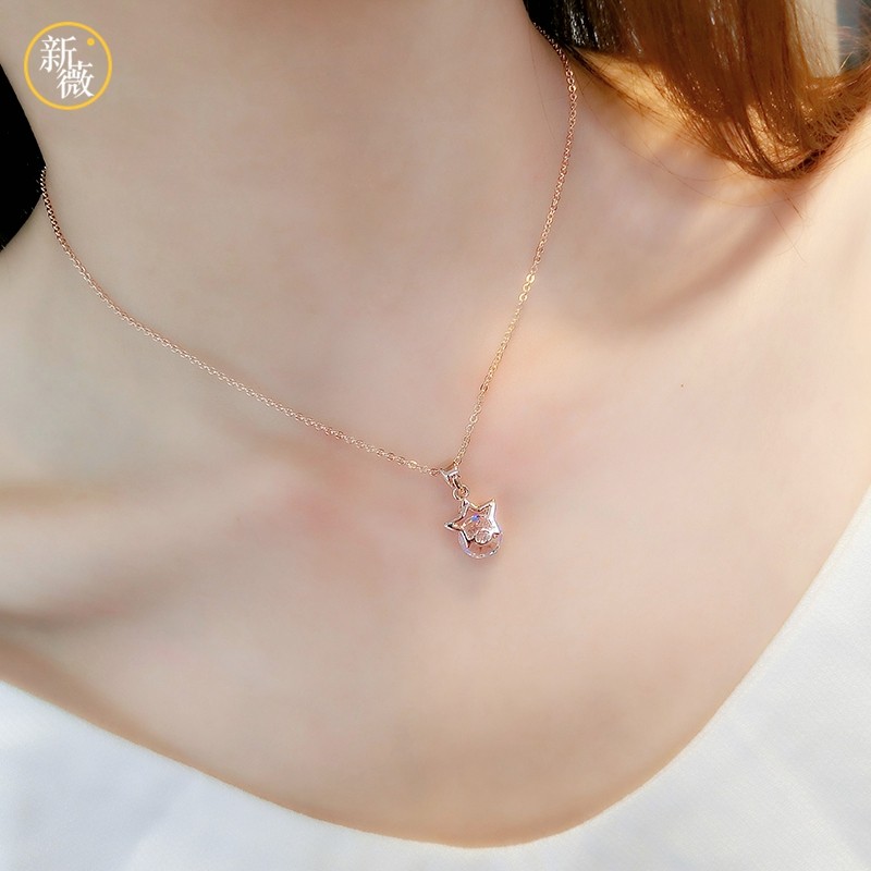 新薇脖子飾品星星吊墜項鏈女韓版簡約學生森系頸鏈短款個性鎖骨鏈在類目 飾品/流行首飾/時尚飾品新, 項鍊中 - 來自Buy2taobao.com提供專業的淘寶代購服務