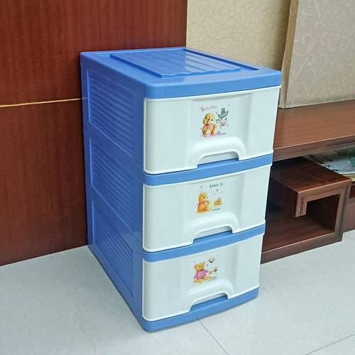 多层塑料抽屉式收纳柜玩具箱带轮