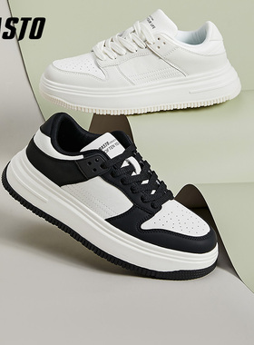 百思图秋冬商场同款熊猫鞋小白板鞋厚底面包鞋男板鞋S6020CM3