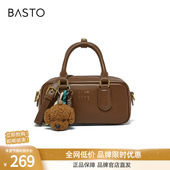 保龄球波士顿包时尚 百思图2025冬季 商场新款 复古斜挎包女TY097DX5