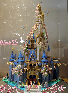 适用于43222樱花迪士尼城堡积木moc花瓣创意改装豪华樱花拓展拼搭