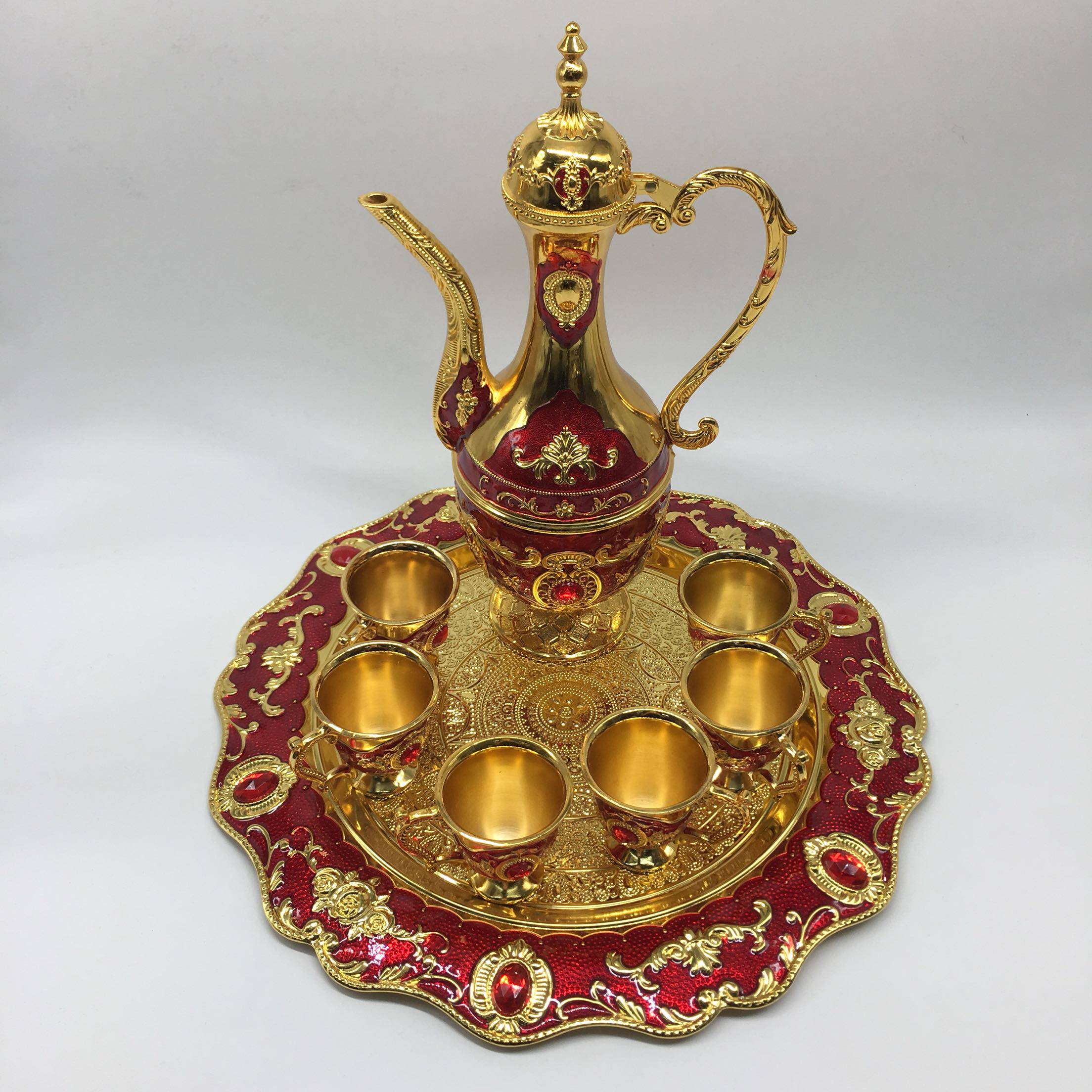 贝尼斯芬俄罗斯酒具套件珐琅彩人气工艺礼品结婚用欧式大肚摆金欧