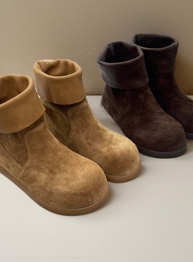 53650新款头层牛皮平底短靴单靴靴机踝靴马丁靴女靴子