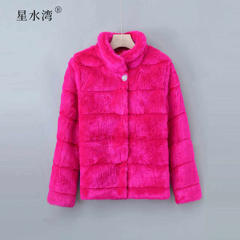 秋冬新款皮草外套女短款仿兔毛獭兔毛保暖气质外套时髦好货立领女