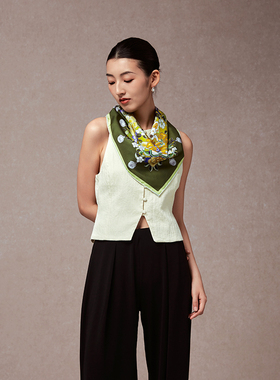 嫵WOO【限时折扣】云裳华彩真丝印花方巾桑蚕丝围巾系脖丝巾送礼