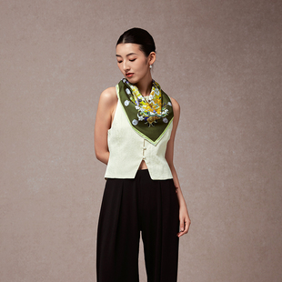 嫵WOO 云裳华彩真丝印花方巾桑蚕丝围巾系脖丝巾送礼 限时折扣