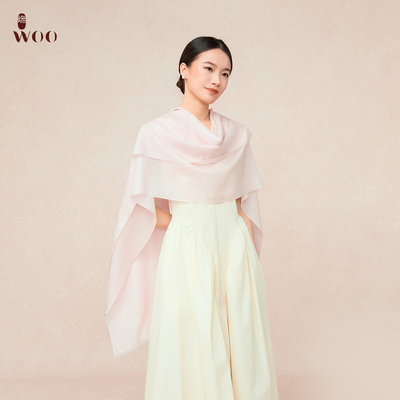 woo纯色百搭羊毛围巾披肩