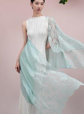 嫵WOO 【限时折扣】臻美羊绒蕾丝披肩春夏女围巾长款百搭丝巾