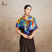 唐韵国风真丝印花丝巾桑蚕丝西装 嫵WOO 礼赠推荐 外套穿搭方巾