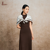 百芳满园女士丝巾中式 嫵WOO 礼赠推荐 风穿搭花卉印花方巾披肩