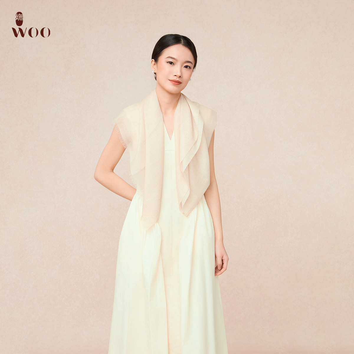 嫵woo 【限时折扣】星织山羊绒女士围巾满天星亮片披肩外套百搭