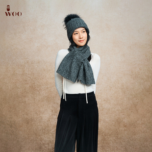 羊绒围巾帽子礼盒秋冬保暖送礼套装 woo妩 简雅针织组合