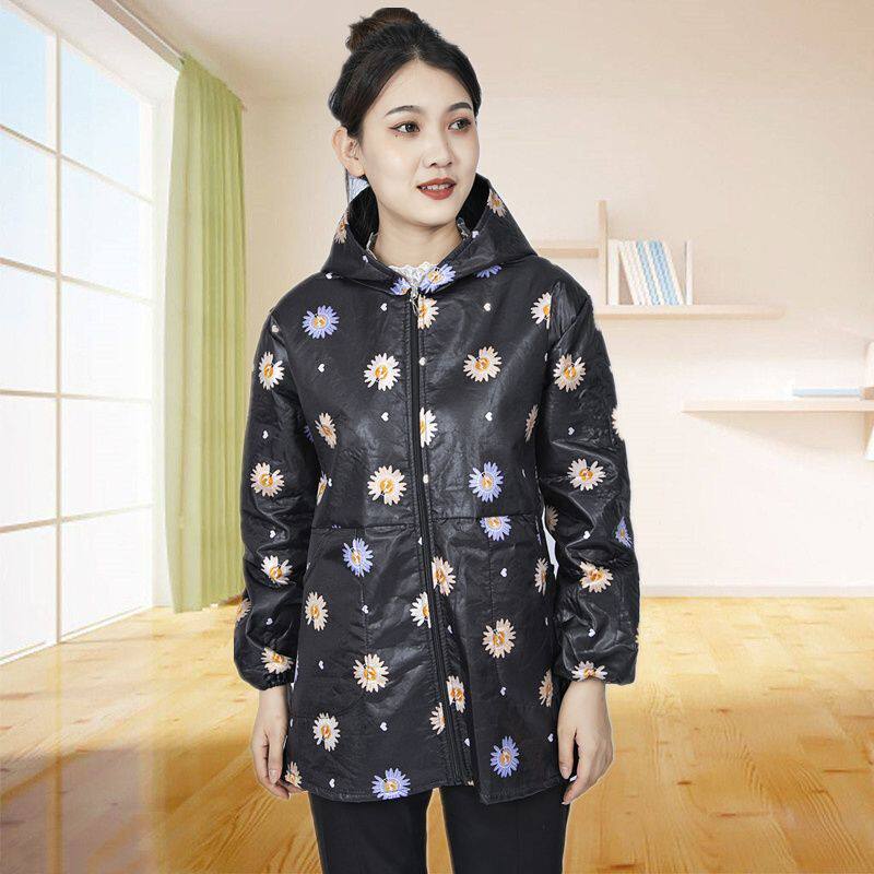 罩衣女外穿洋气女新款冬季保暖棉服大码加绒加厚棉衣妈妈装家居服