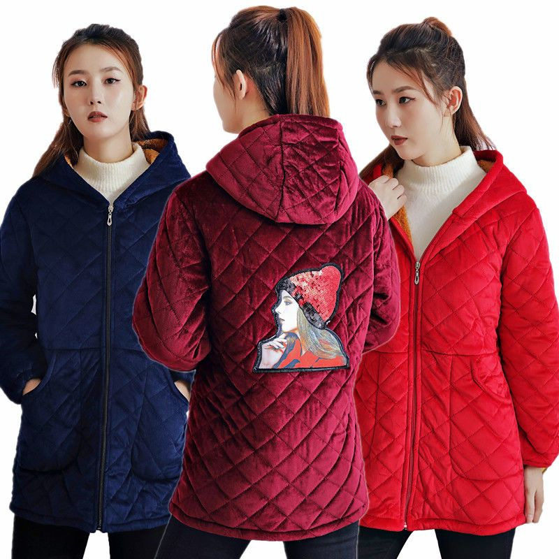 女士2026新款罩衣冬季棉衣棉服加绒加厚时尚保暖外穿棉袄防脏防寒