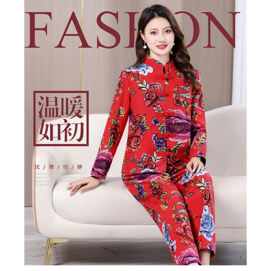 花棉袄2026新款女款东北大花棉裤两件套加绒加厚民族风秧歌表演出