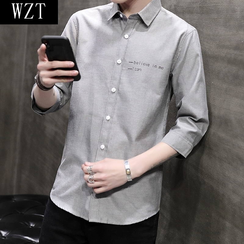 衬衫fashionT桖txu西装男装ins体桖衫潮韩版t-shirt夏天穿的修身