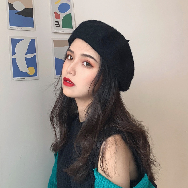 黑色网红贝雷帽女春秋款纯色针织八角蓓蕾帽子秋冬季画家帽显脸小,服饰配件/皮带/帽子/围巾,帽子,淘宝优惠券,粉丝福利购,淘宝优惠卷