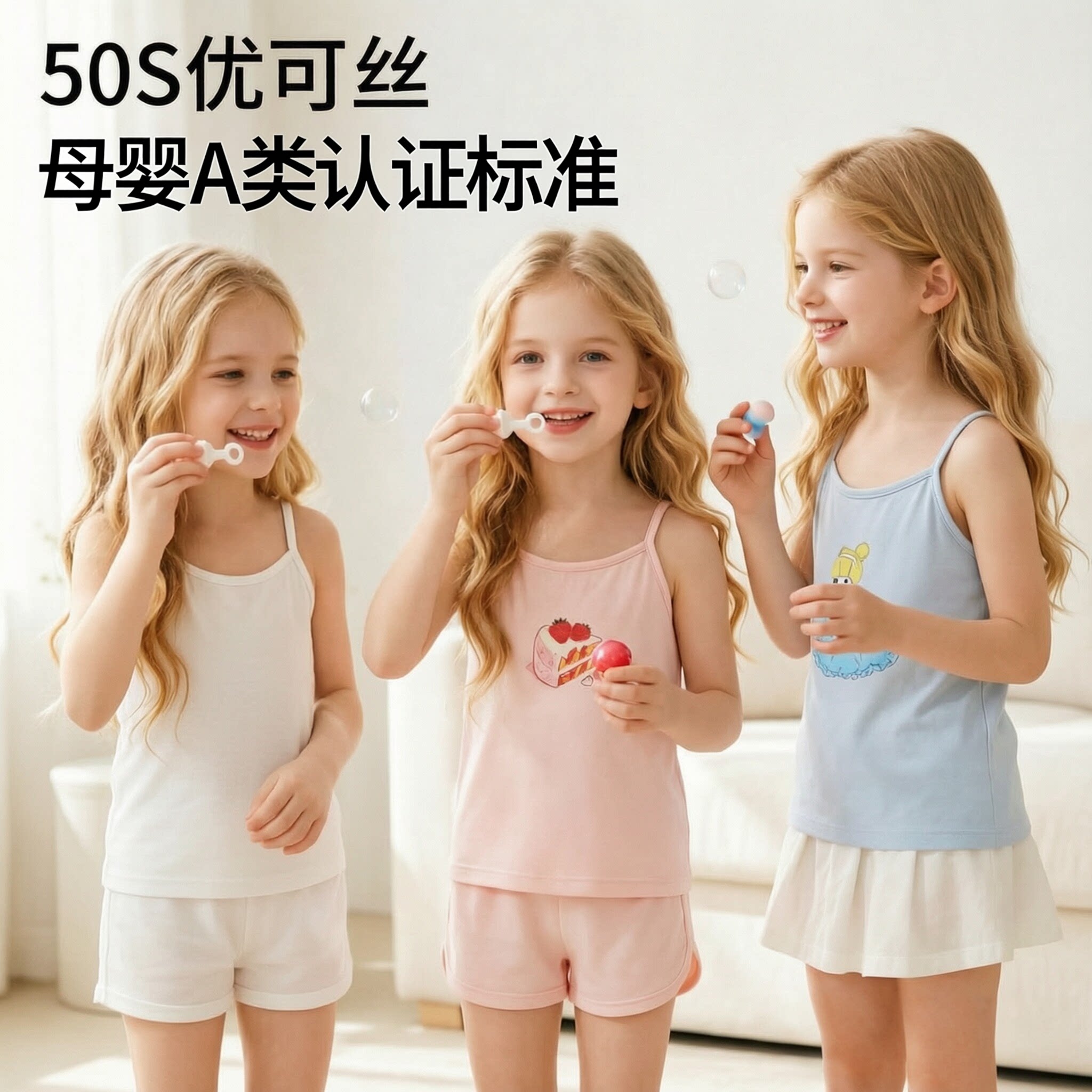 女童吊带婴儿上衣优可丝春秋全棉打底儿童上衣幼儿背心女宝宝吊带