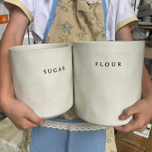 猪油罐〖一罐多用〗芝麻釉陶瓷储物罐厨房工具收纳罐台面筷笼微瑕