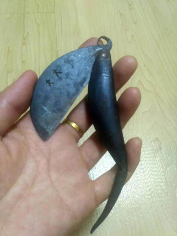 民国老鱼刀 老铁刀手工小鱼刀 有款小马刀 工具刀老马刀收藏1