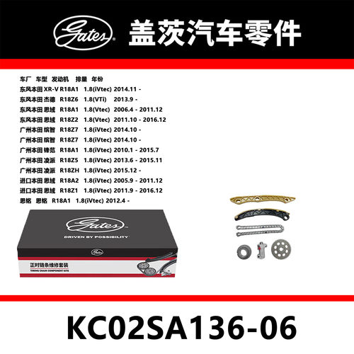 适配思域 缤智 凌派 思铭发动机正时链条套装KC02SA136-06盖茨